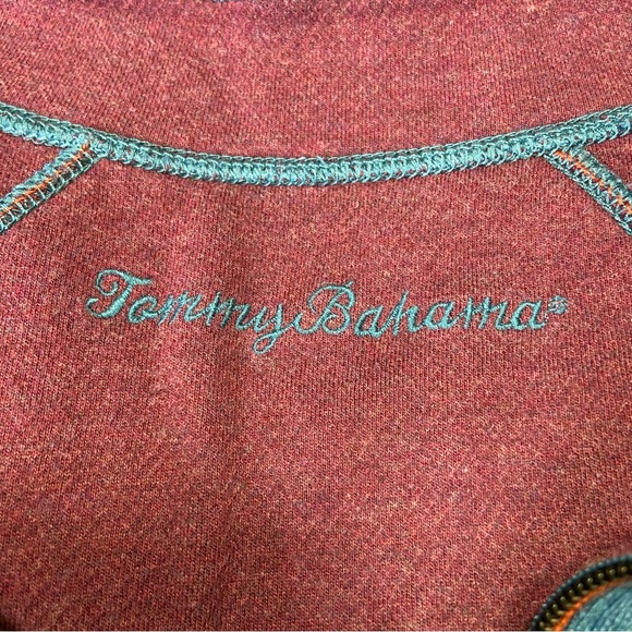 TOMMY BAHAMA 1/4 Zip Long Sleeve Sweatshirt Teal Size XL - Picture 9 of 11